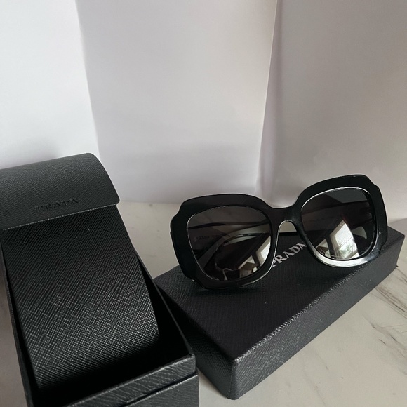 PRADA PR 16YS 09Q5S0 52mm Black White Dark Grey Women\'s Sunglasses main image 5